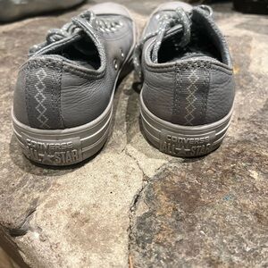 Grey Leather Converse